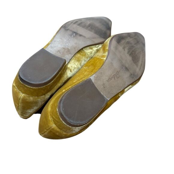 Revolve Sam Edelman Jene Mary Jane Gold Velvet Pointed Toe Flats NWOT - Picture 9 of 12